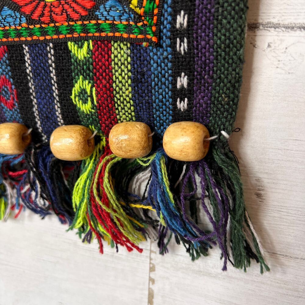 Vintage Purse Womens Tribal Boho Embroidery Tassels Beaded Hippie Shoulder Bag - Picture 4 of 16
